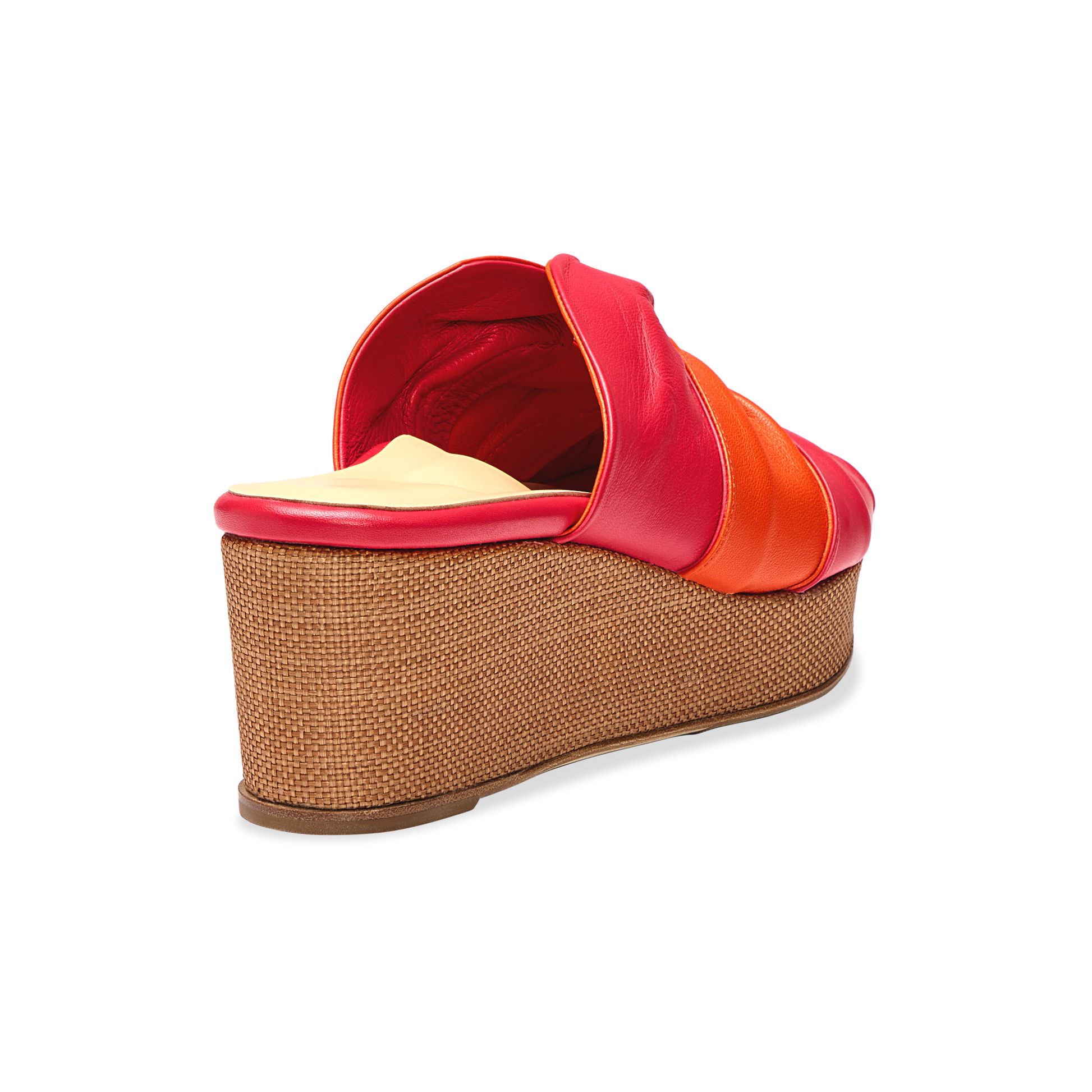 Perfect Arabesque Wedge 50 in Positano Pink Nappa & Woven Wedge