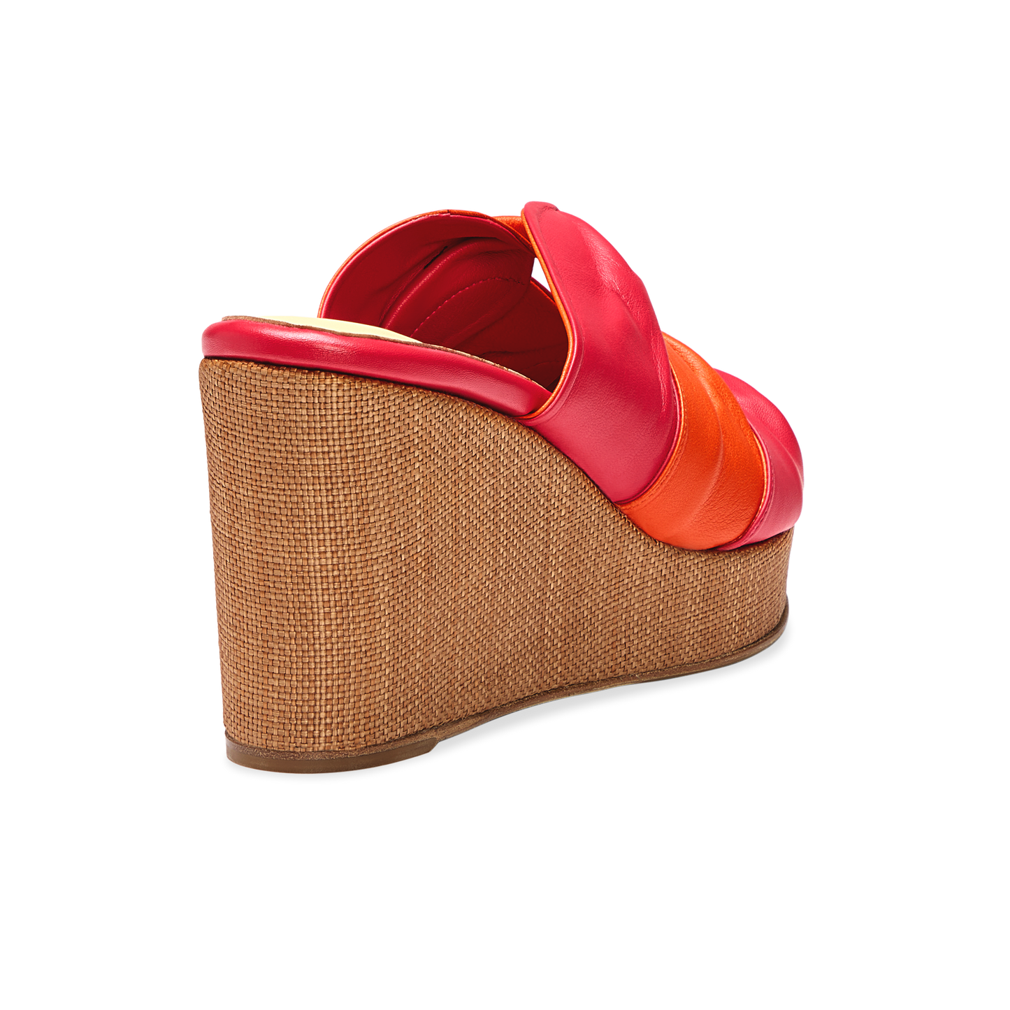 Perfect Arabesque Wedge 80 in Positano Pink Nappa & Woven Wedge