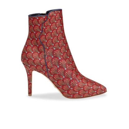 Perfect Dress Bootie 90 in Red Vienna Jacquard