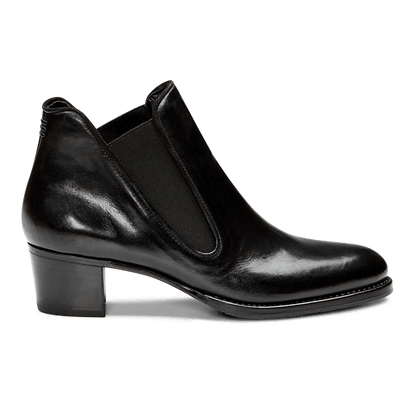 35mm Ellie X Gravati Italian Made Ankle Boot in Black Vachetta