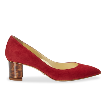 50mm Italian Made Pointed Toe Perfect Emma Pump in Merlot Suede