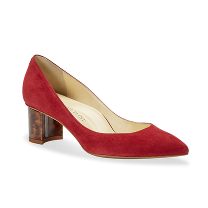 50mm Italian Made Pointed Toe Perfect Emma Pump in Merlot Suede