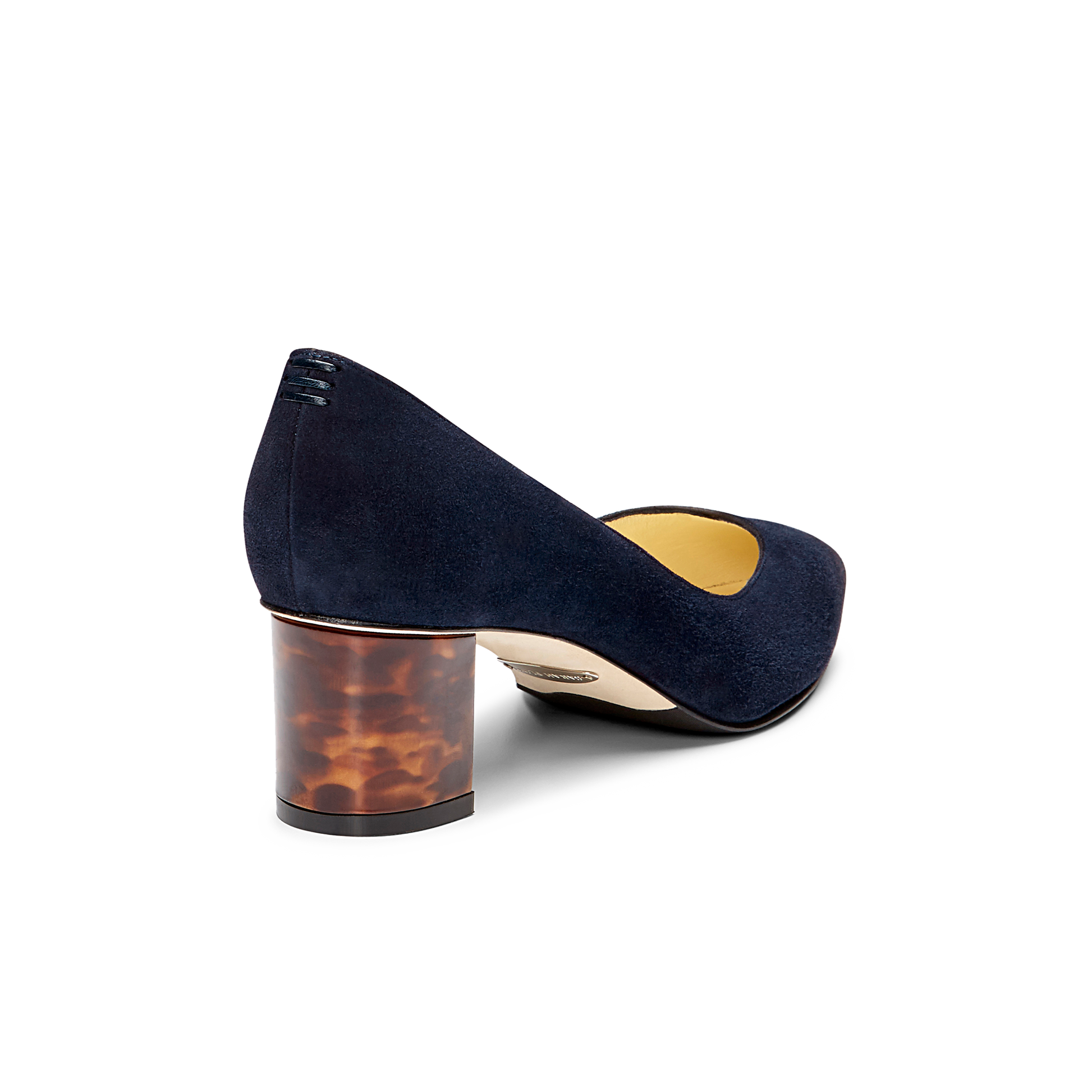 50mm Italian Made Pointed Toe Perfect Emma Pump in Navy Suede