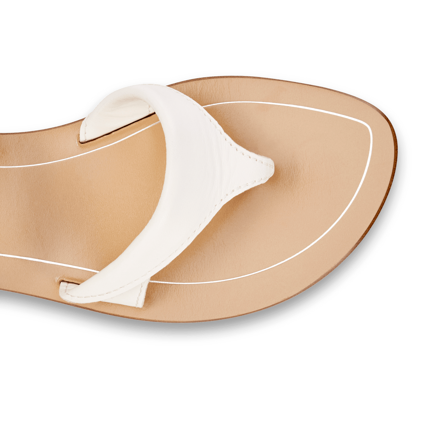 10mm Italian Made Flat Grear Sandal in White Vachetta