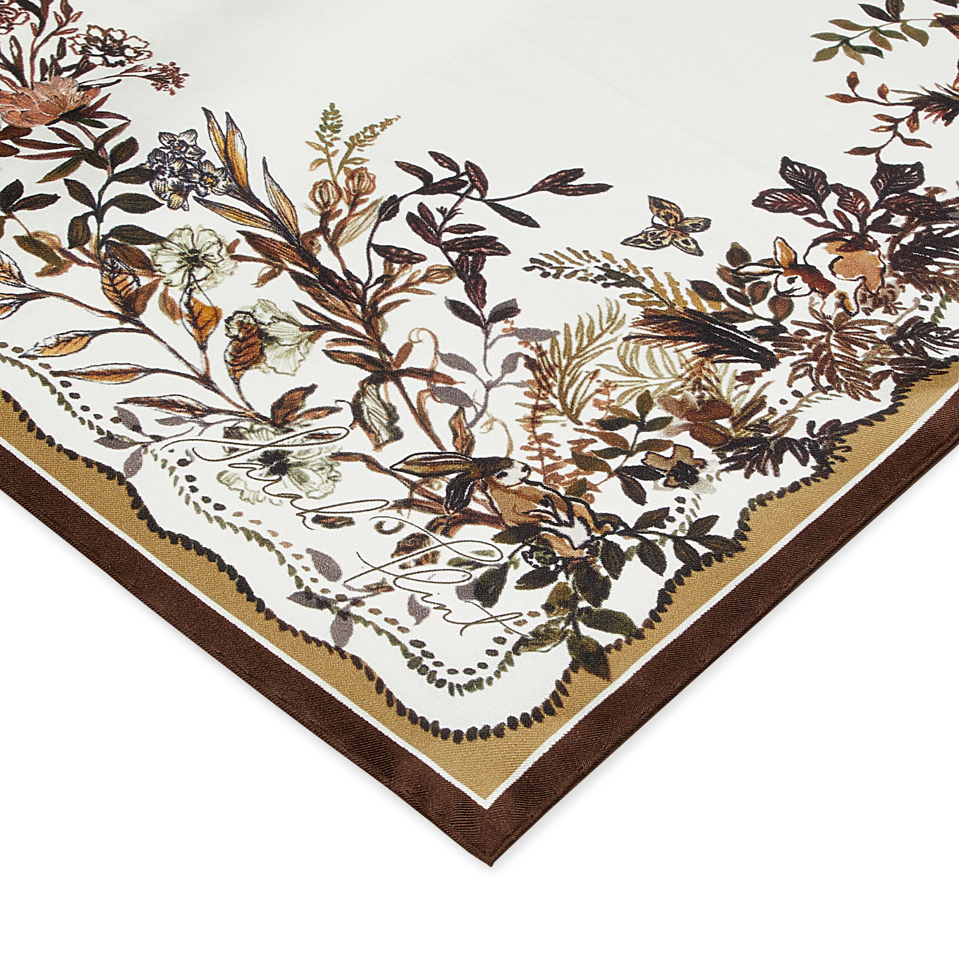 Hidden Garden Scarf 45 in Chestnut Silk