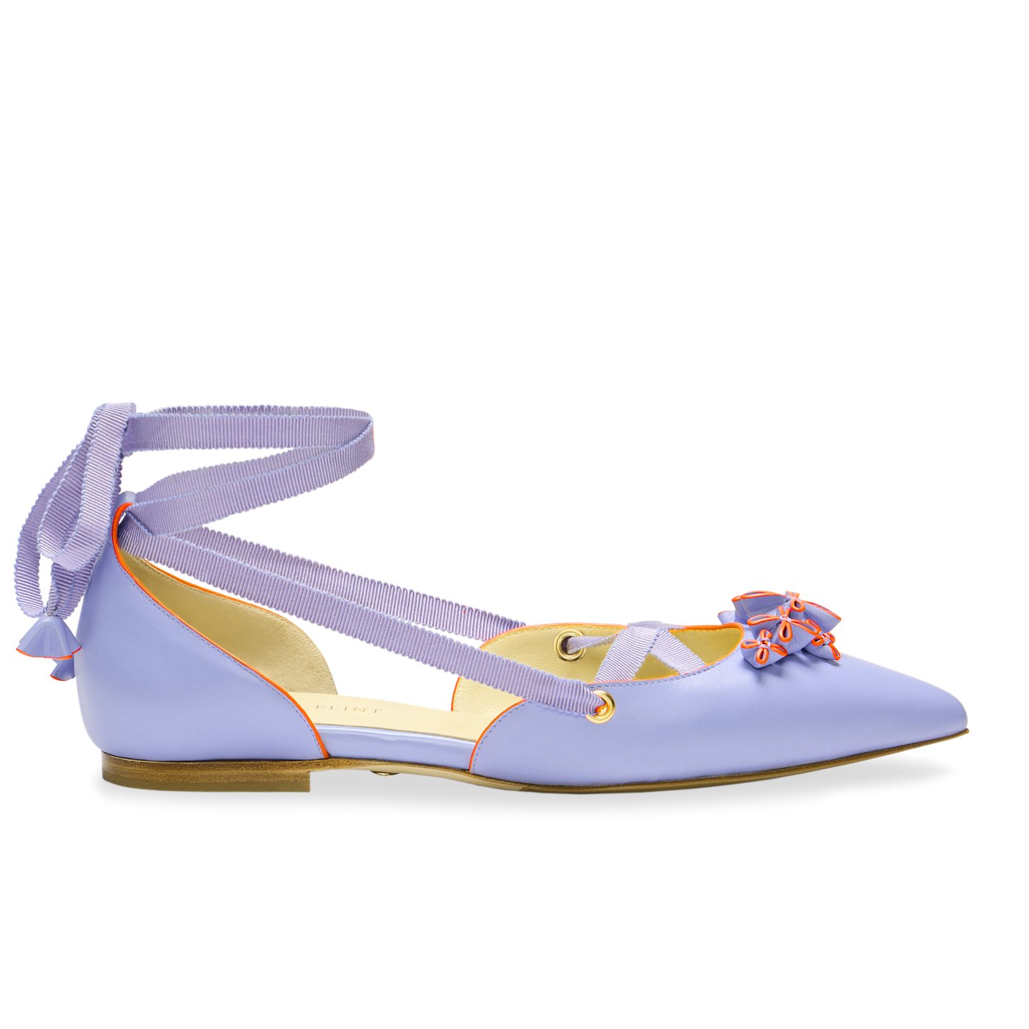 Jessica in Periwinkle Calf & Orange Painted Edge