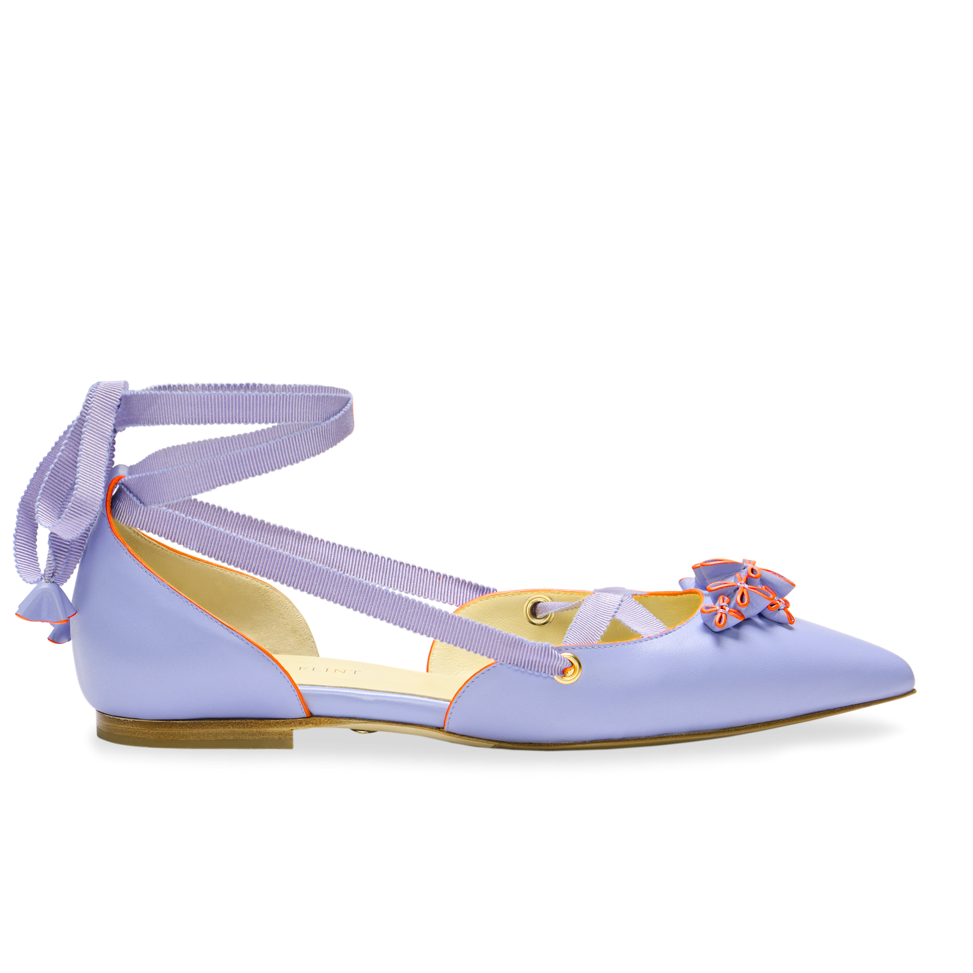Jessica in Periwinkle Calf & Orange Painted Edge