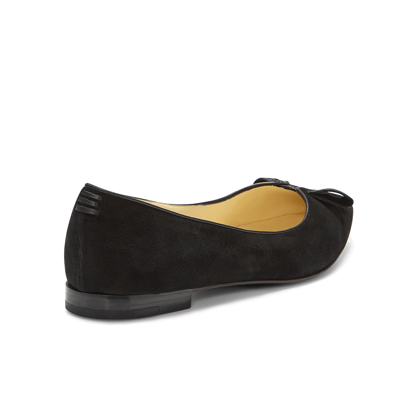 10mm Italian Made Pointed Toe Lana Flat in Black Suede