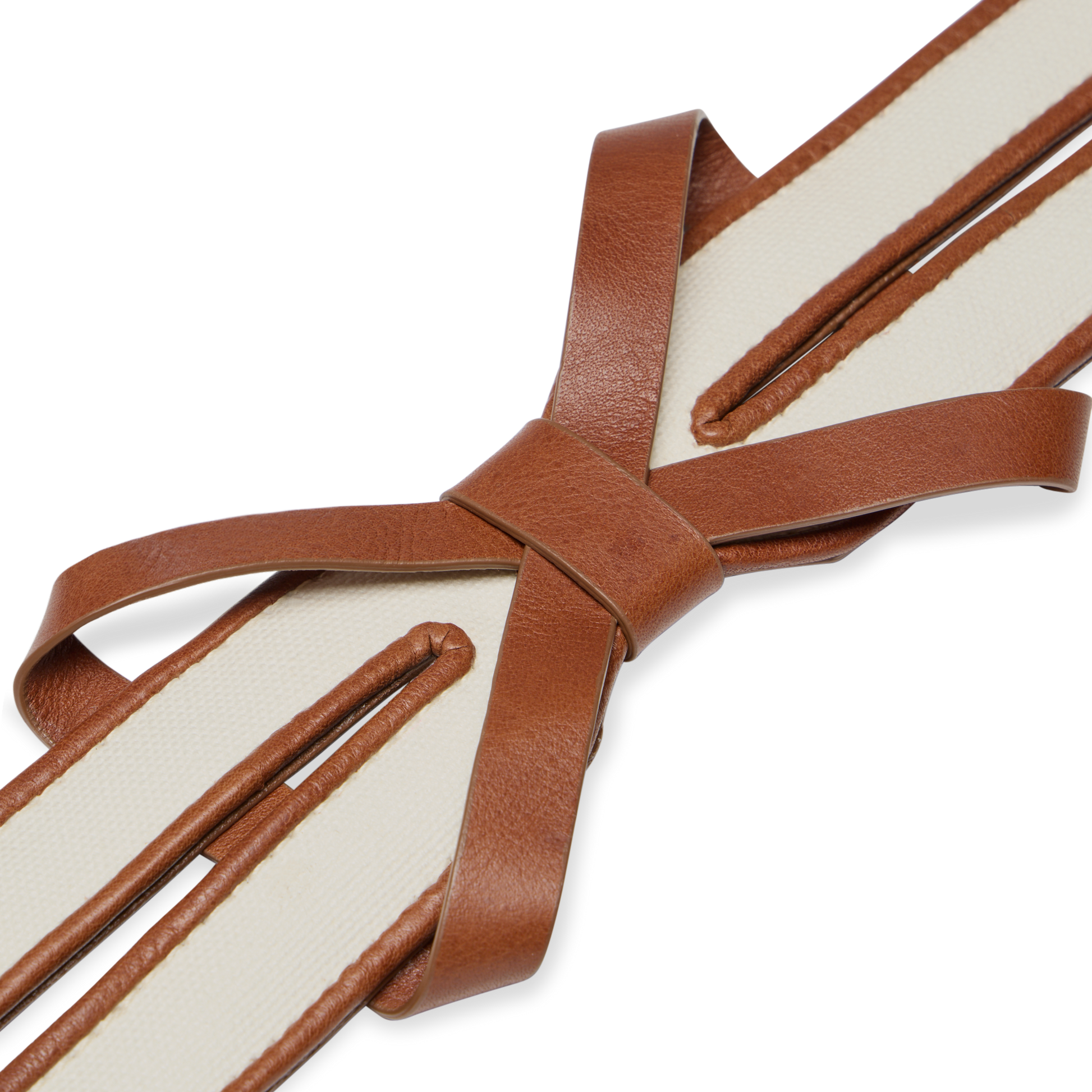 Mirjana Belt in Cream Canvas & Saddle Nappa