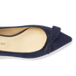 10mm Italian Made Natalie Pointed Toe Flat in Navy Suede