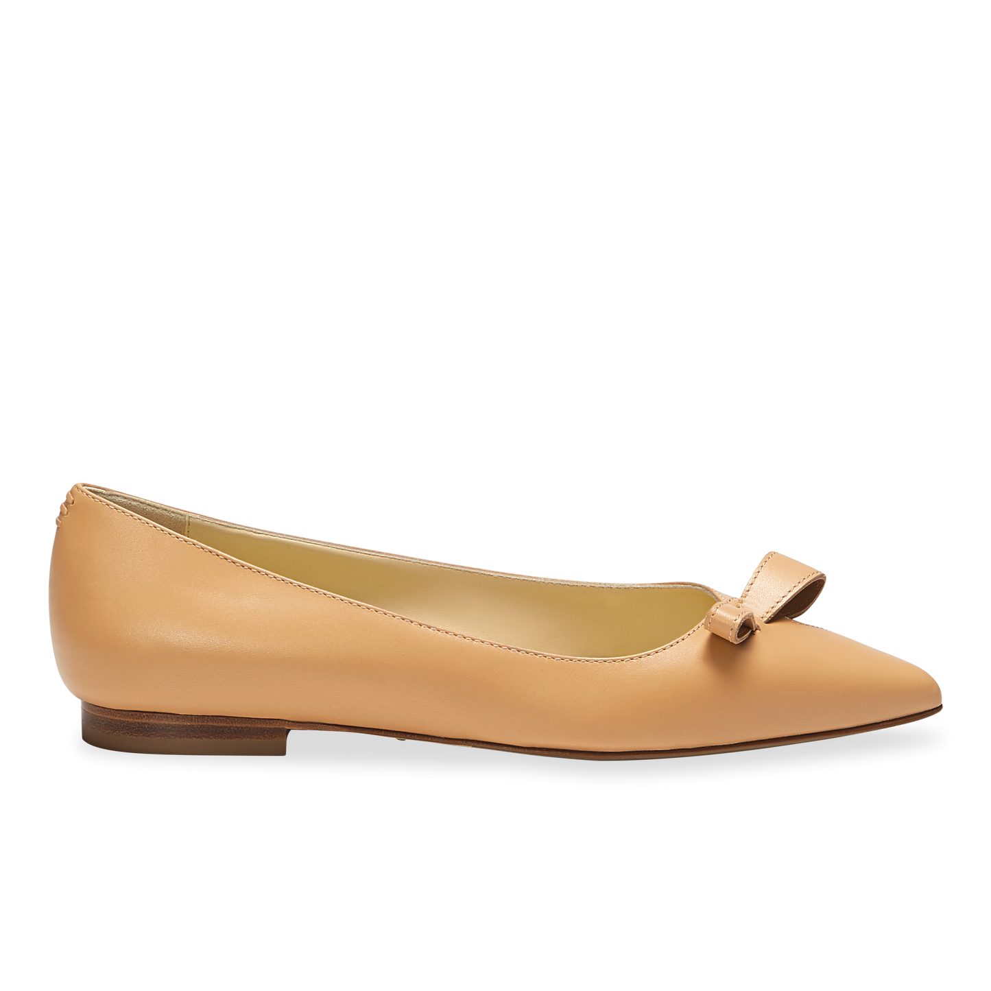 10mm Italian Made Natalie Pointed Toe Flat in Sand Calf