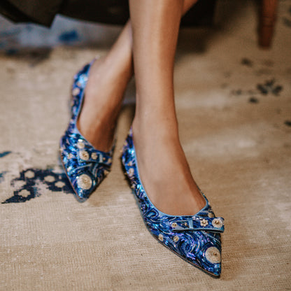 10mm Pointed Toe Starry Natalie Flat 