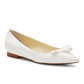 10mm Italian Made Natalie Pointed Toe Flat in White Calf