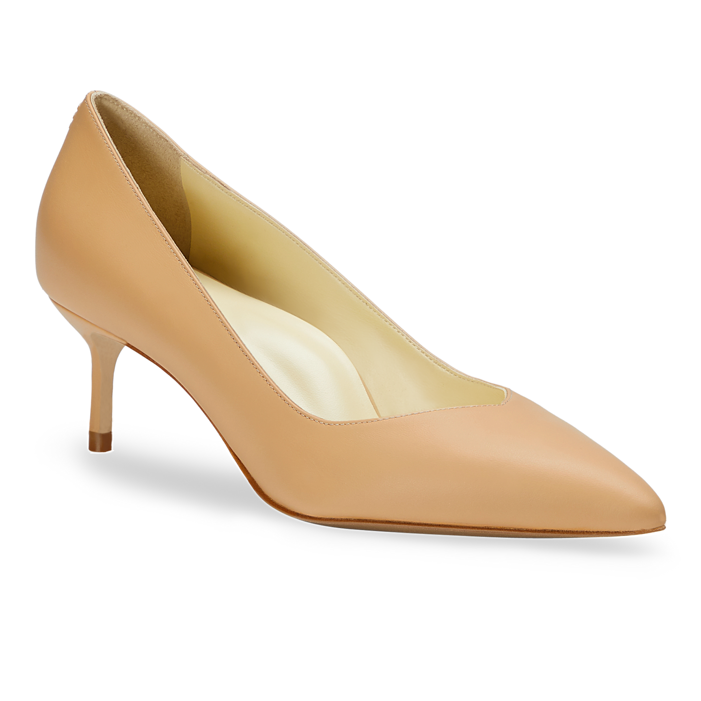50mm Italian Made Pointed Toe Pump in Sand Calf