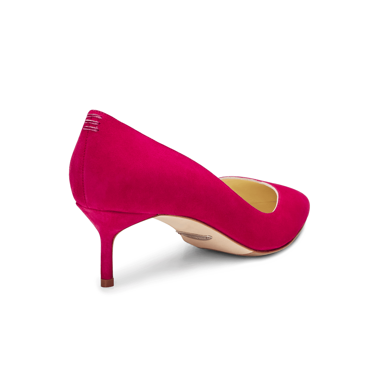 50mm Italian Made Pointed Toe Pump in Pomegranate Suede