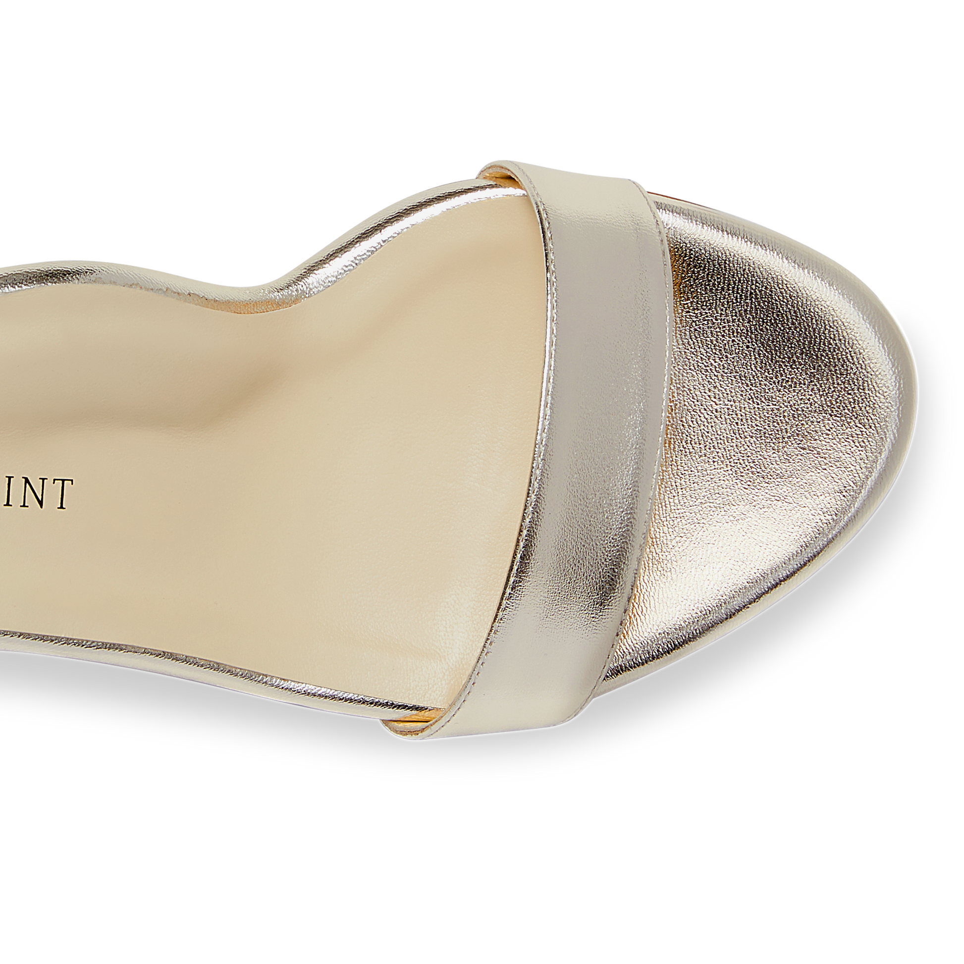 30mm Italian Made Perfect Block Sandal in Gold Nappa