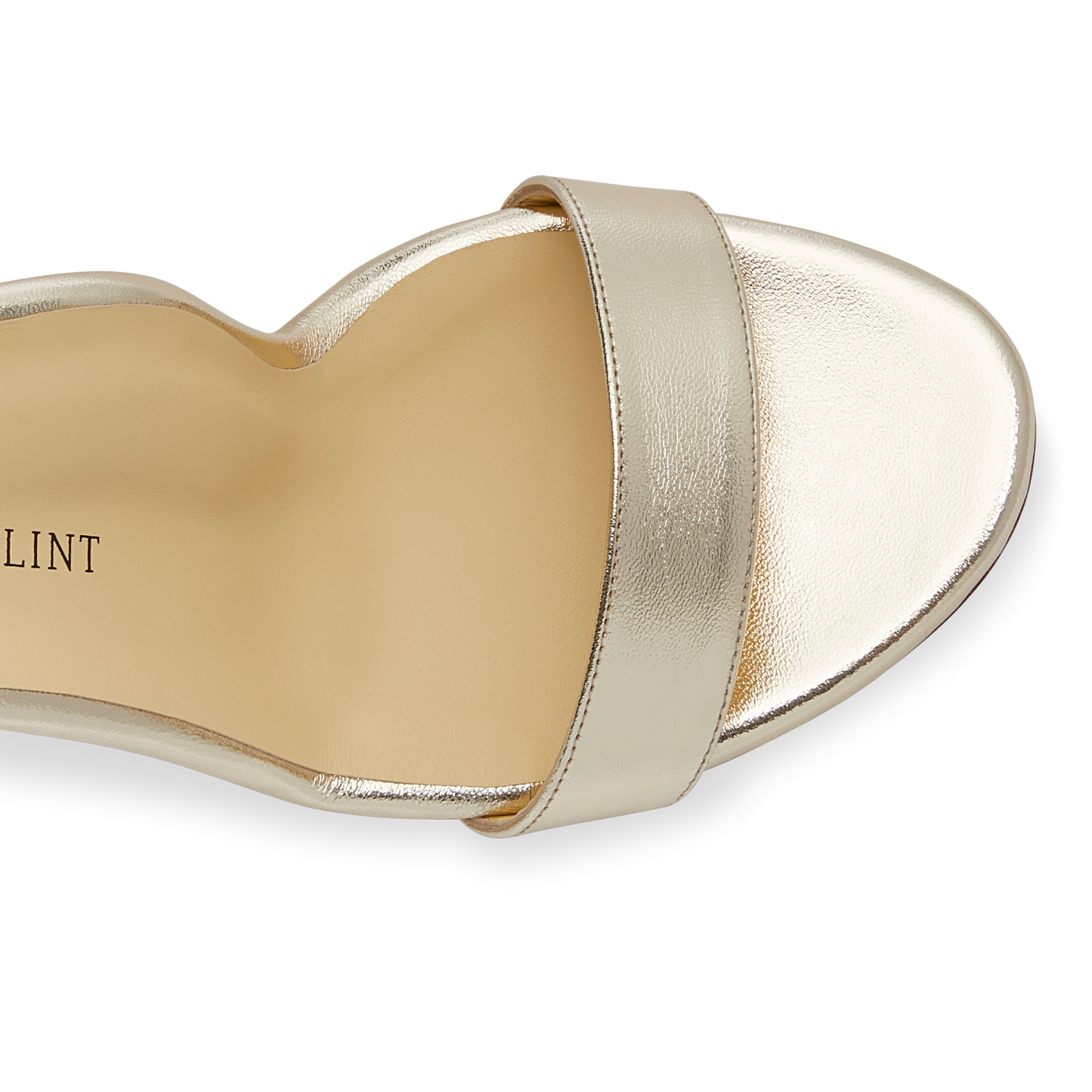90mm Italian Made Perfect Block Sandal in Gold Nappa