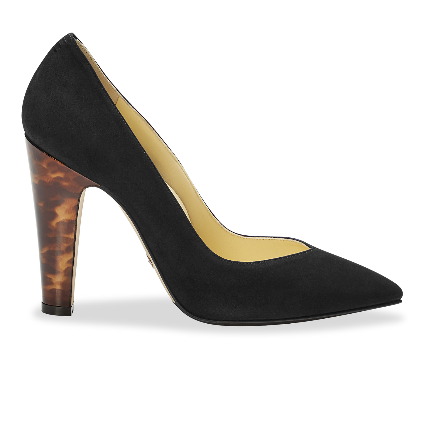 100mm Italian Made Pointed Toe Jay Pump in Black Suede