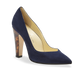 100mm Italian Made Pointed Toe Jay Pump in Navy Suede