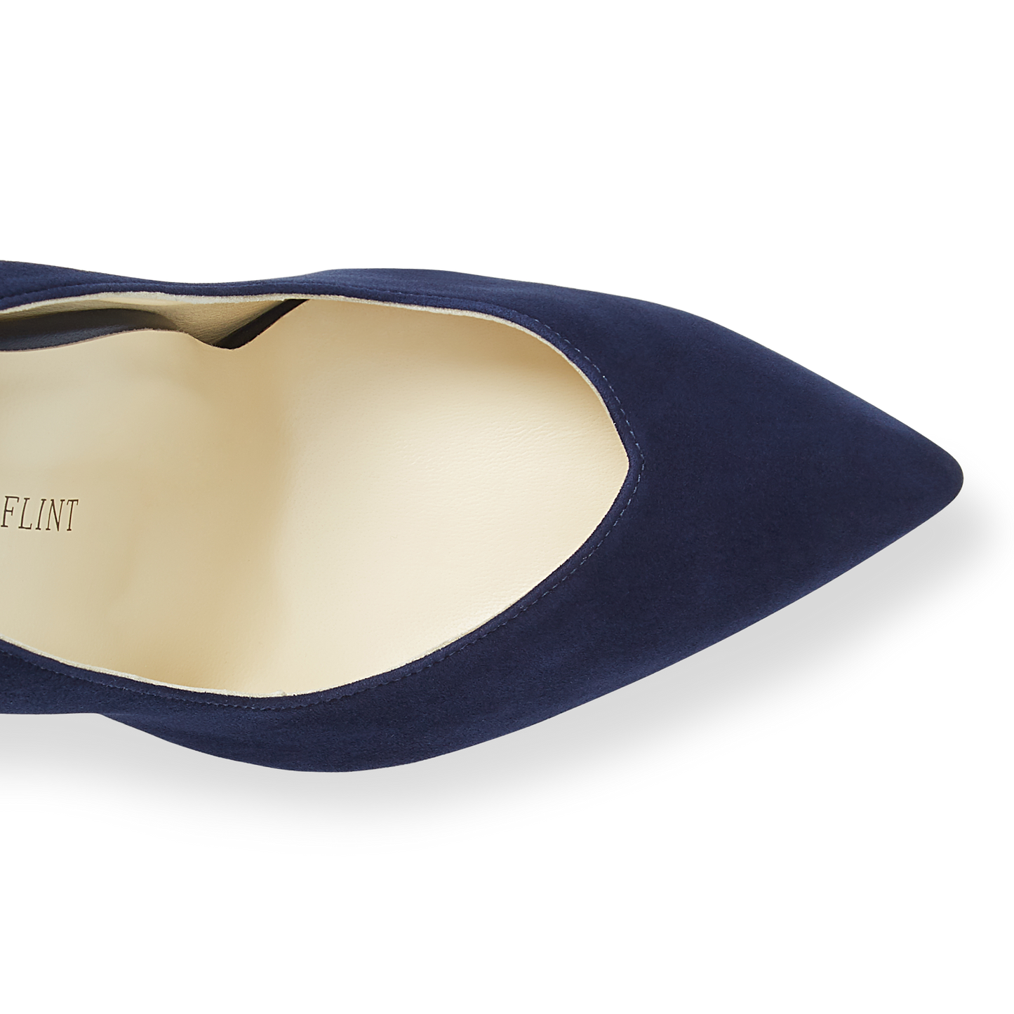 100mm Italian Made Pointed Toe Jay Pump in Navy Suede