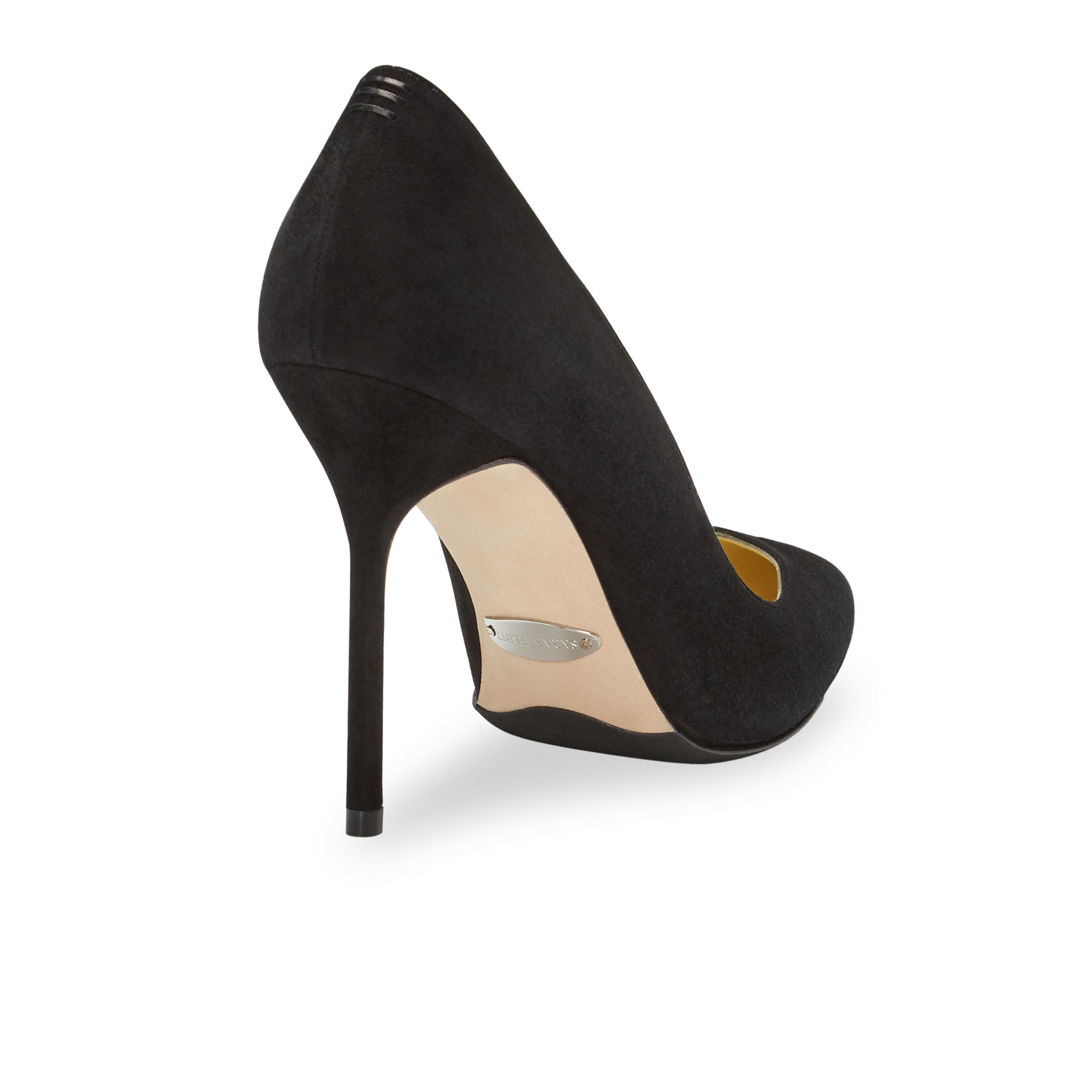100m Italian Made Pointed Toe Pump in Black Suede