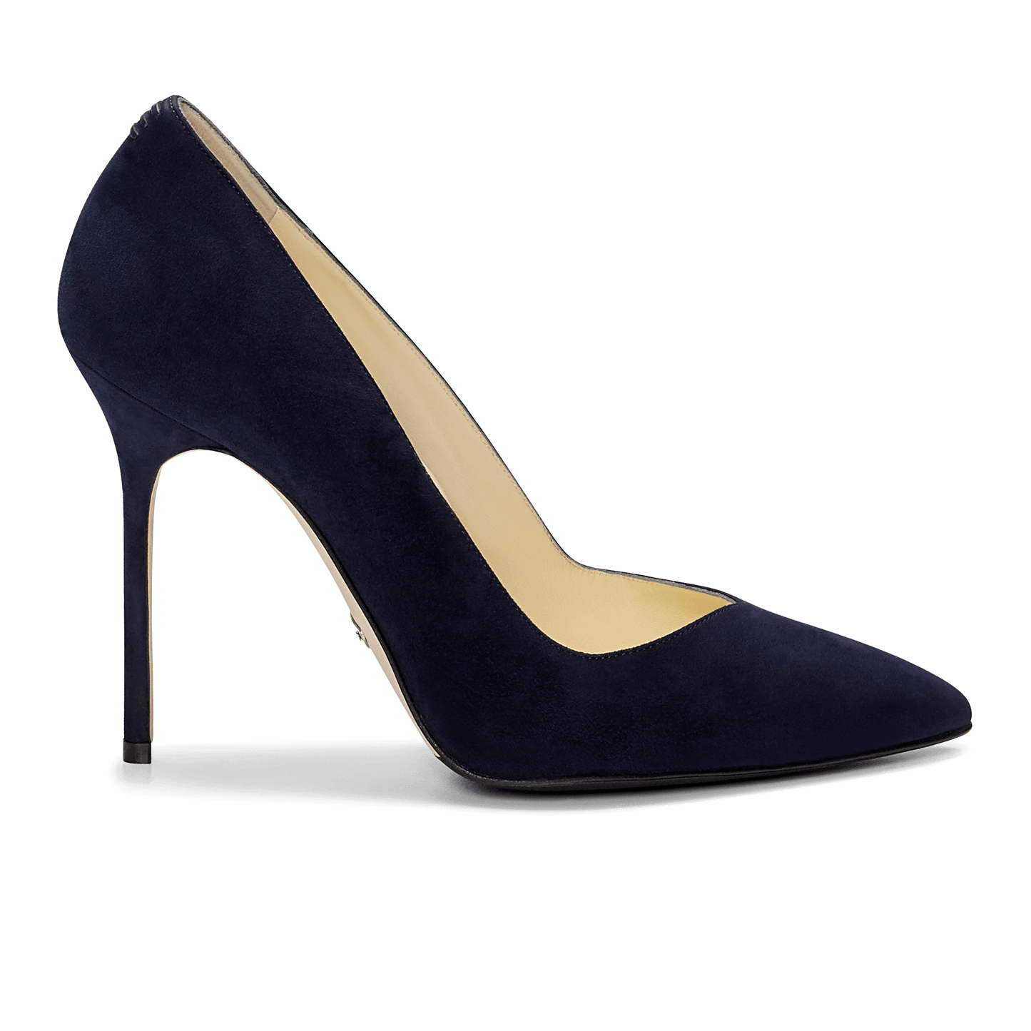 100m Italian Made Pointed Toe Pump in Navy Suede