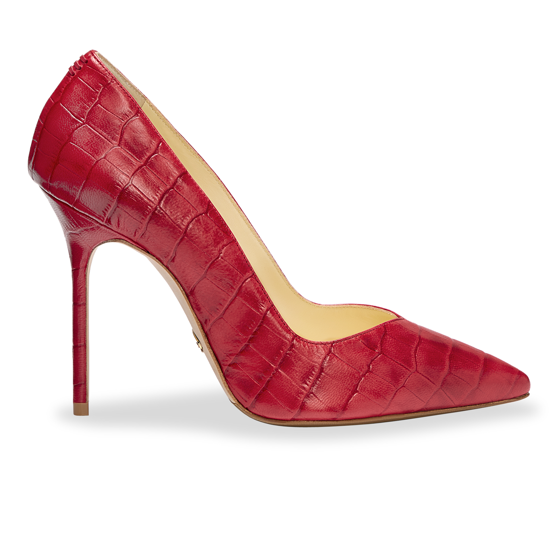 Perfect Pump 100 in Red Croc Embossed Nappa