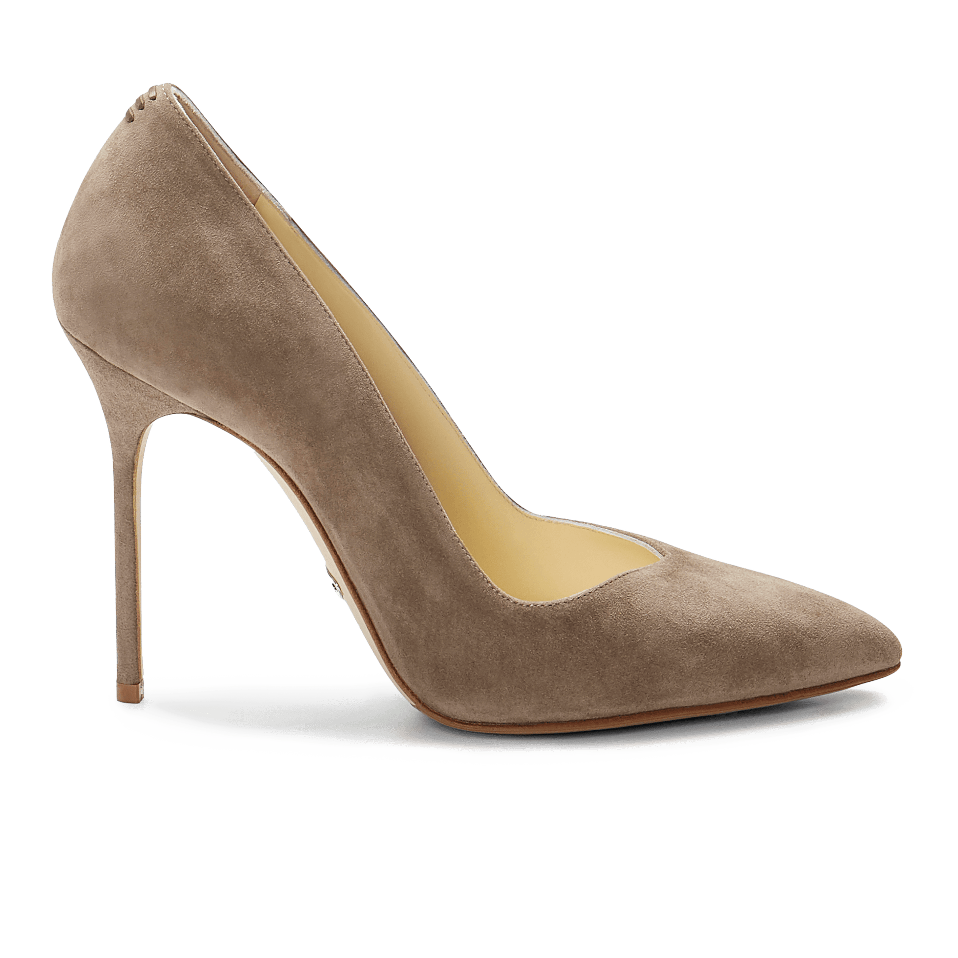 100m Italian Made Pointed Toe Pump in Taupe Suede