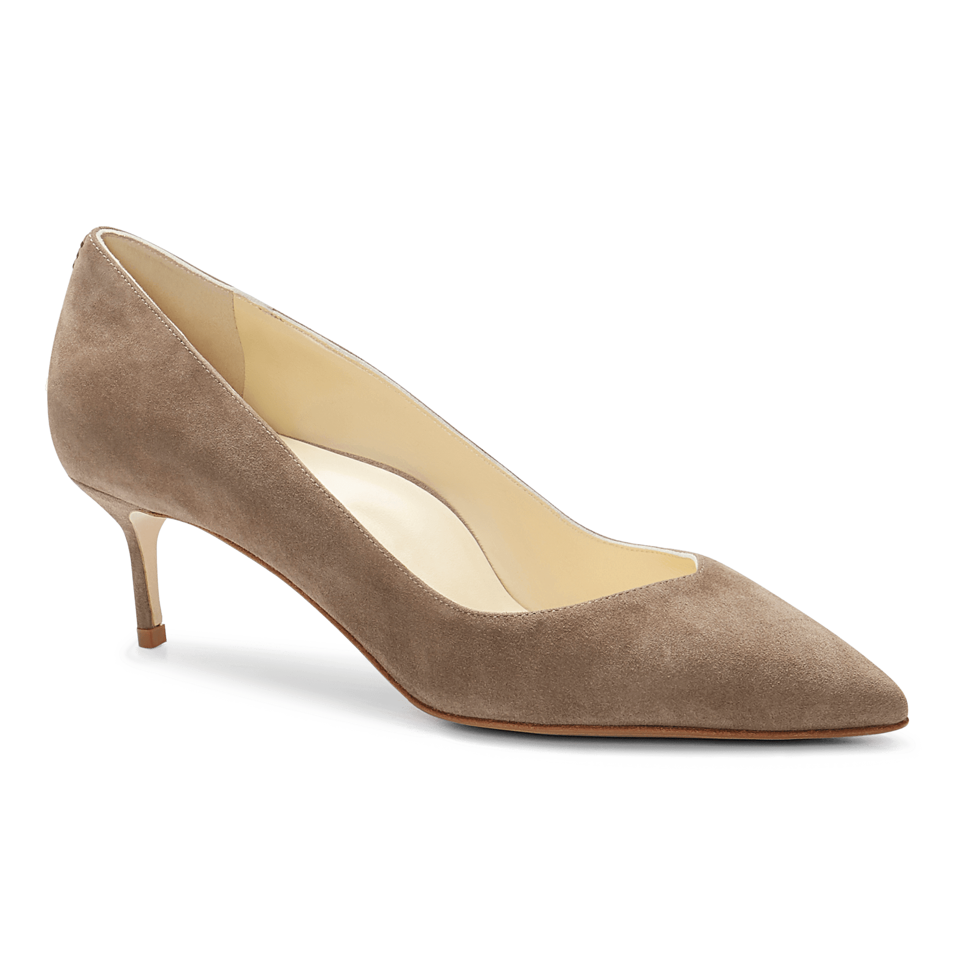 50mm Italian Made Perfect Pointed Toe Pump in Taupe Suede