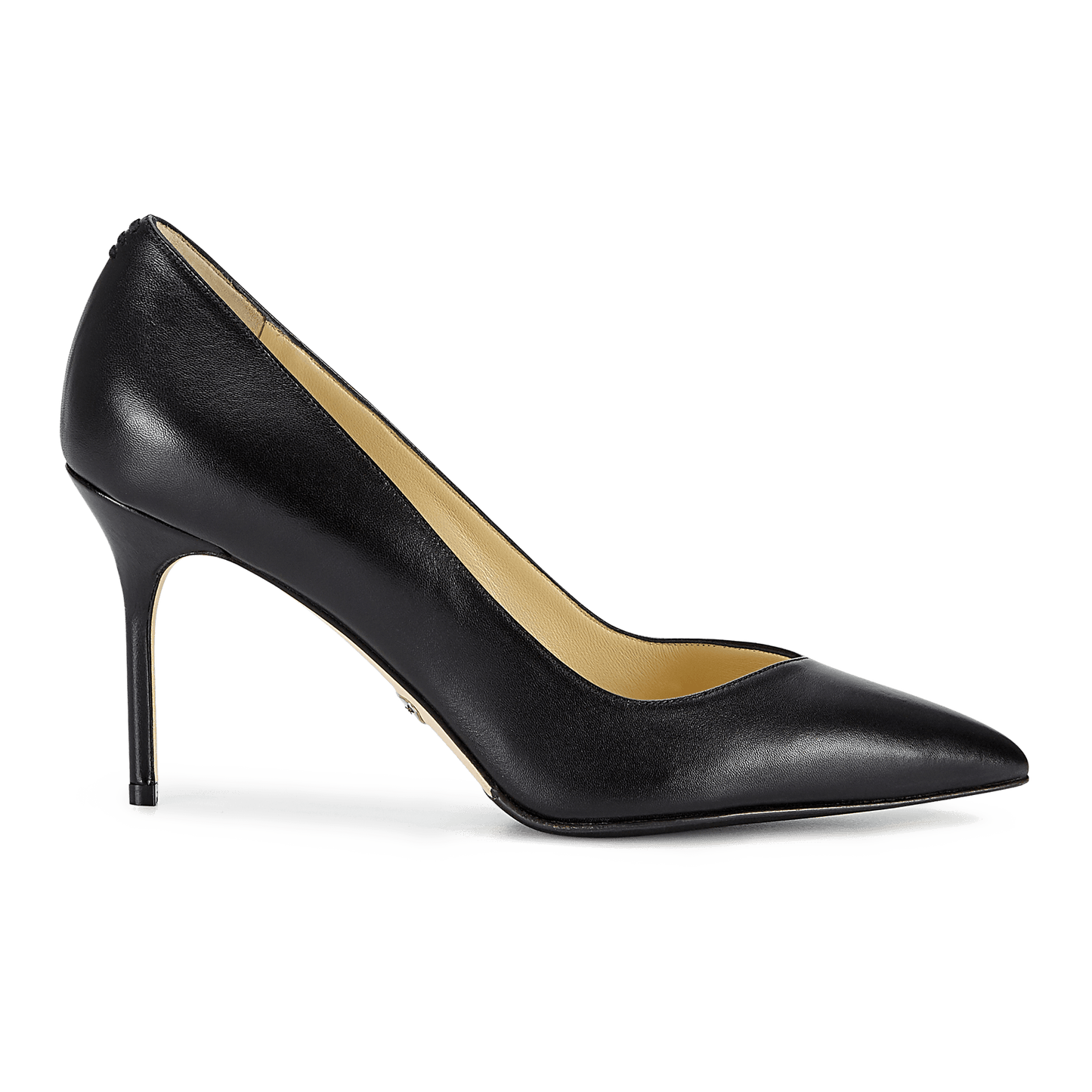 Black sales leather pumps