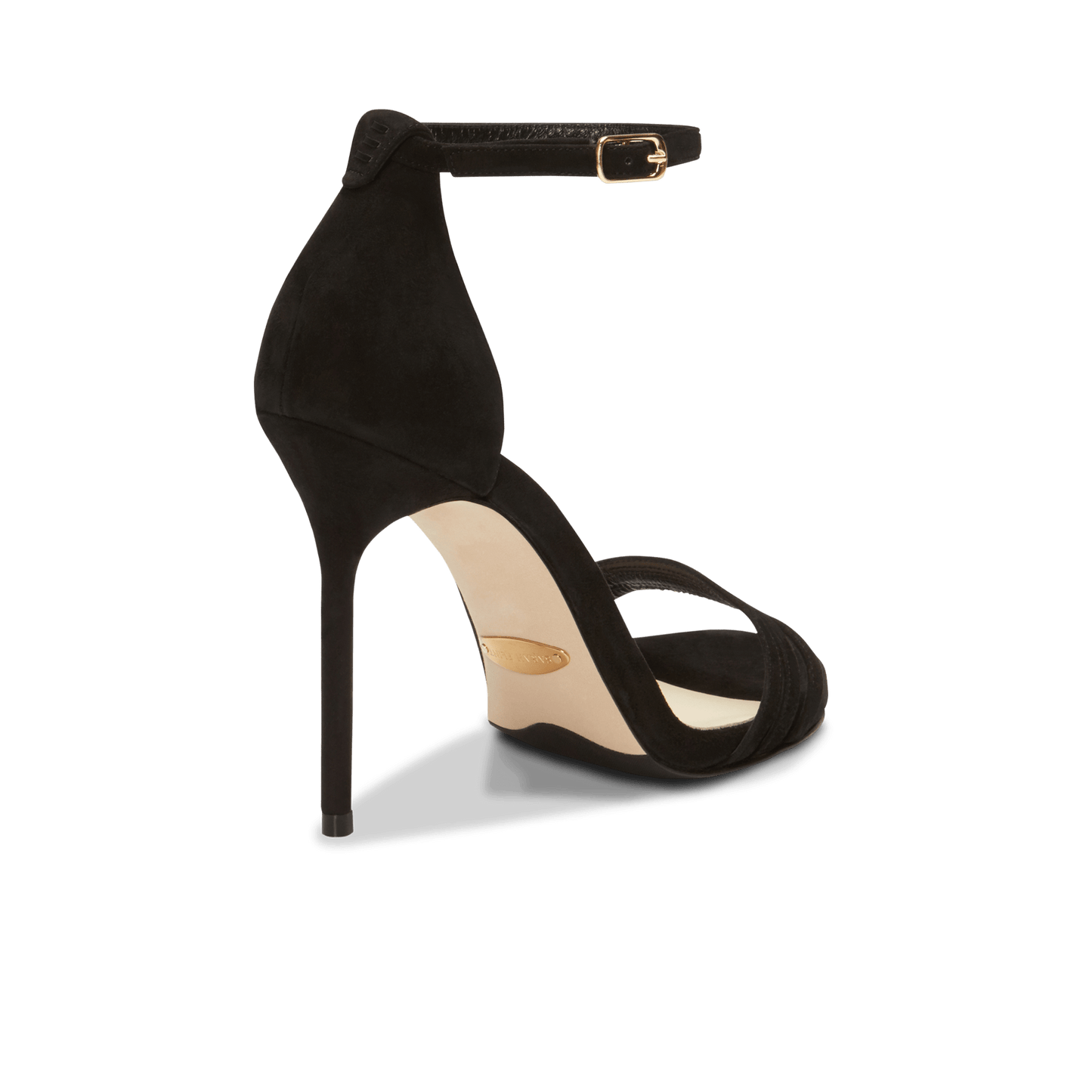 100mm Italian Made Round Toe Perfect Sandal in Black Suede