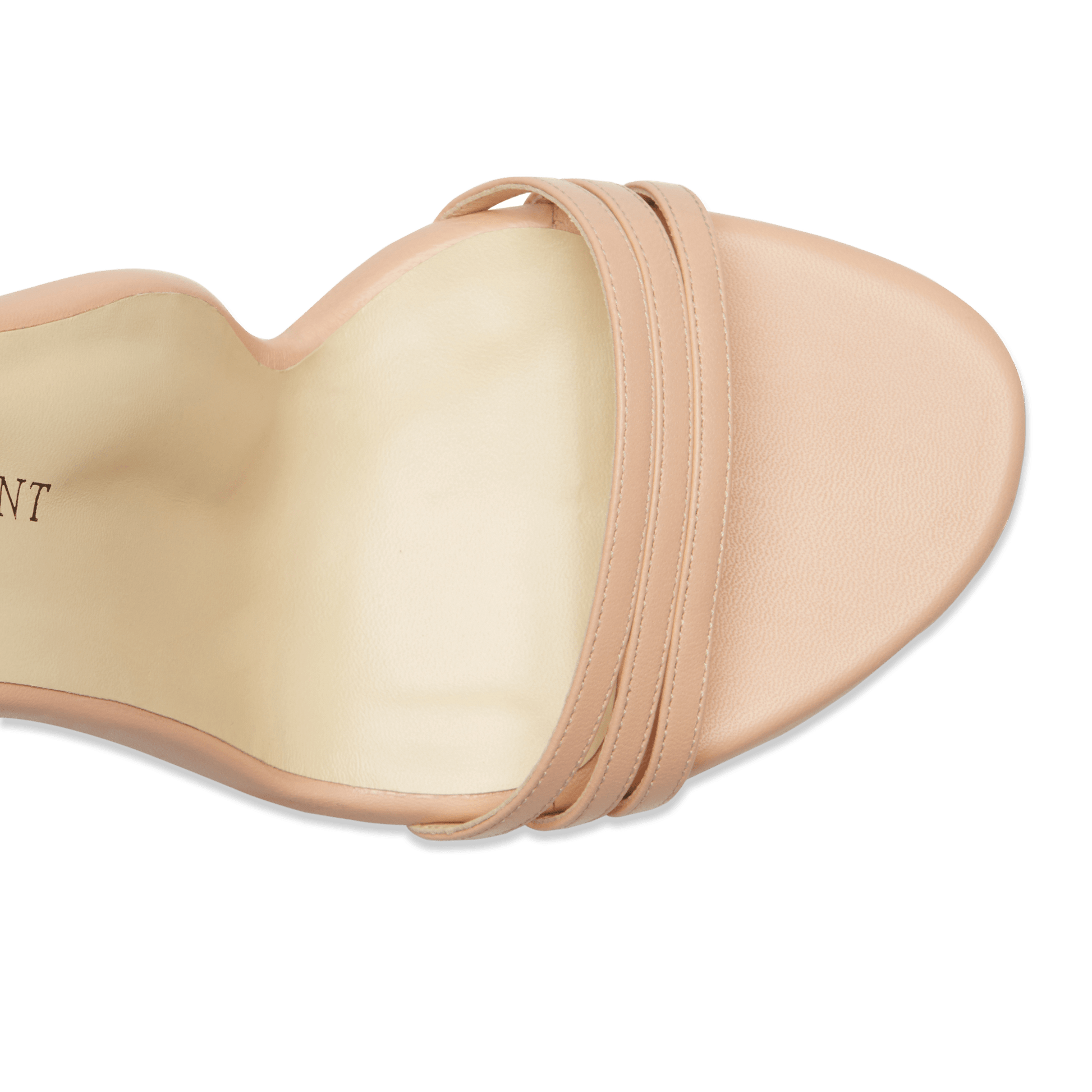 100mm Italian Made Round Toe Perfect Sandal in Blush Nappa