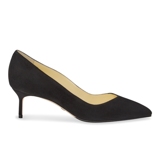 50mm Italian Made Perfect Pointed Toe Pump in Black Suede