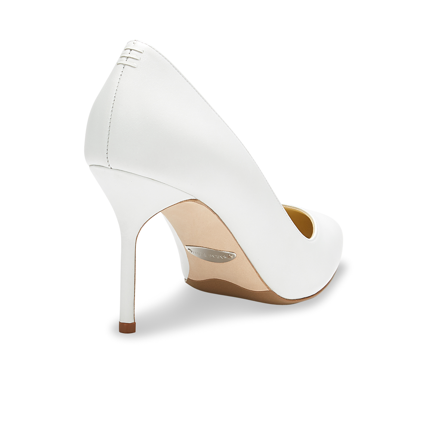 85mm Italian Made Pointed Toe Pump in White Calf