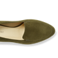 30mm Italian Made Rosie Flat in Olive Suede