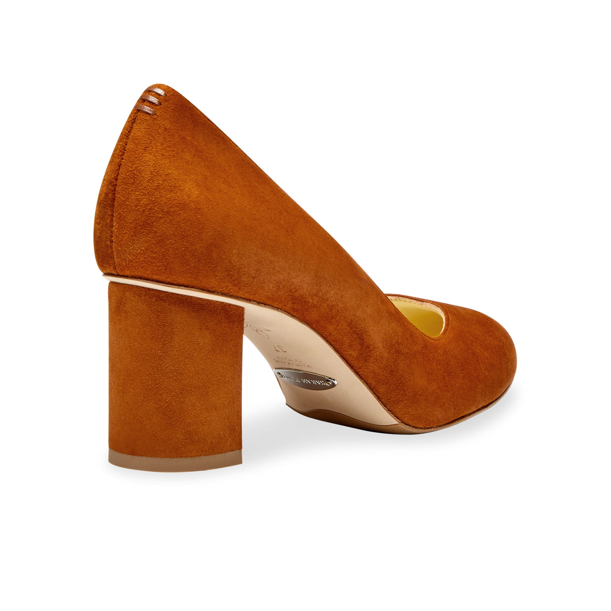 Perfect Round Toe Pump in Cognac Suede Handcrafted in Italy