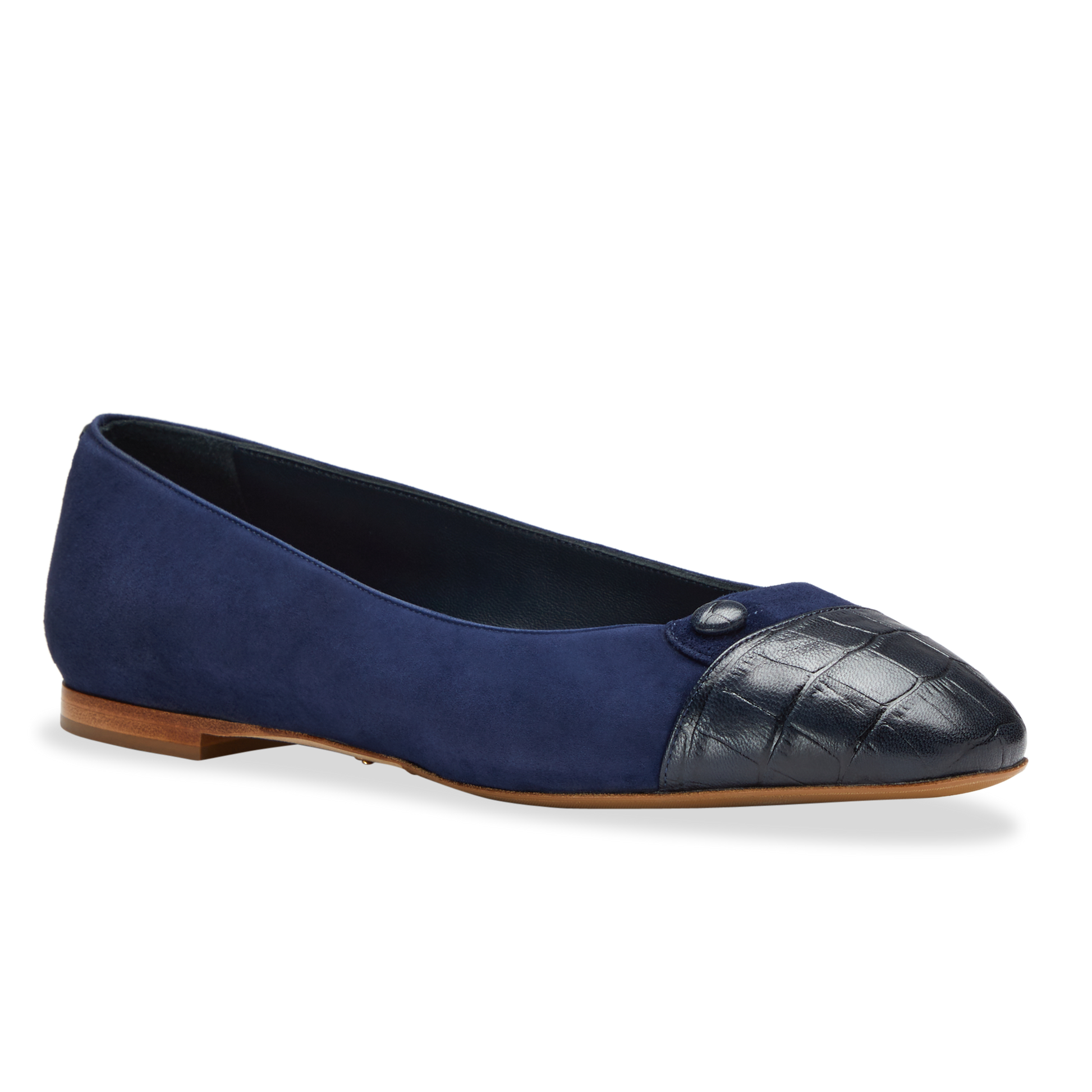Sarah Flint Sacchetto Ballet Flat | Blue Flats for Women | Navy Suede | Luxurious Comfortable Designer Shoes Handcrafted in Italy