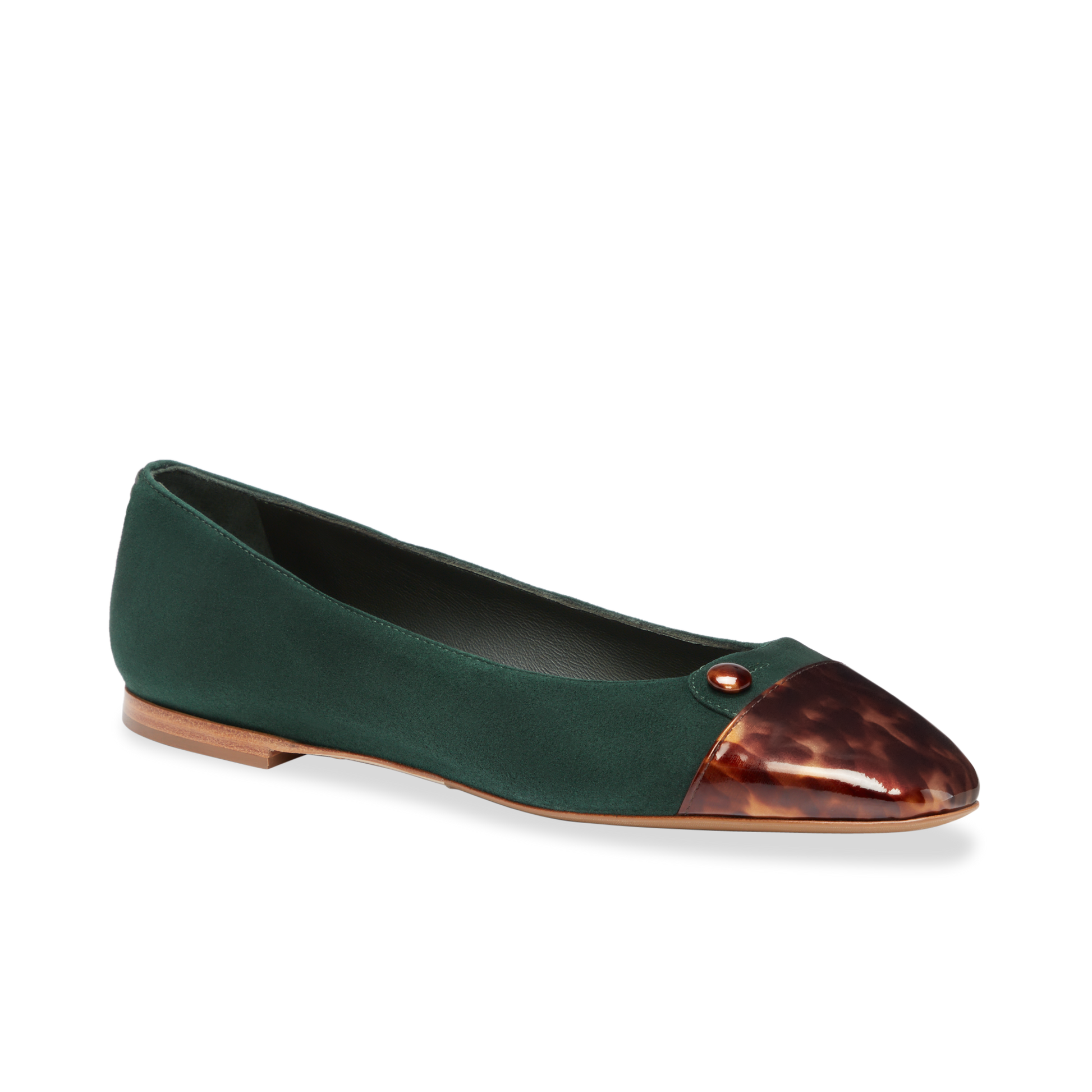 Sacchetto Ballet Flat in Evergreen Suede