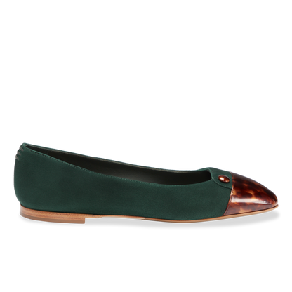 Sacchetto Ballet Flat in Evergreen Suede