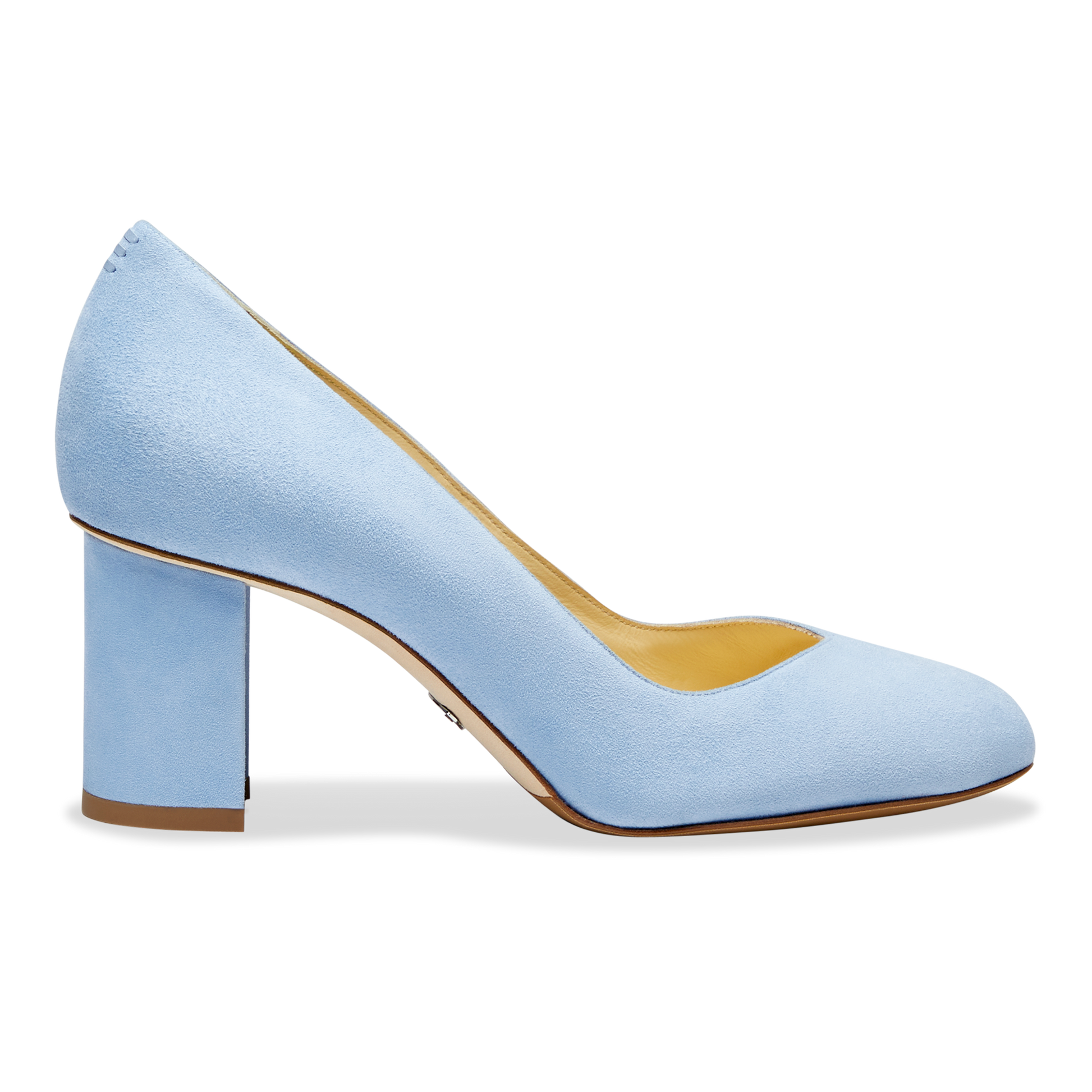 Perfect Round Toe Pump in Cornflower Blue Suede Handcrafted in Italy