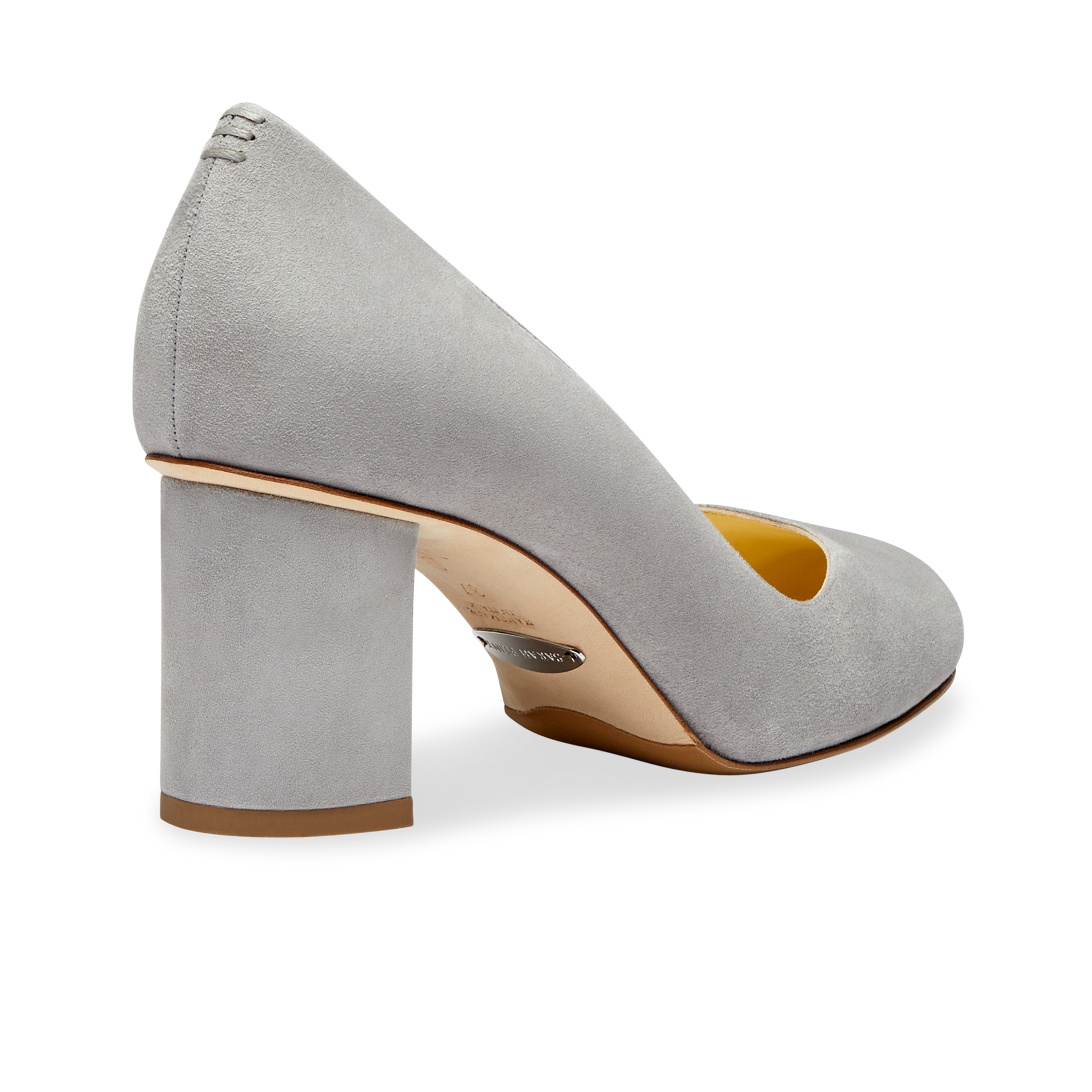 Perfect Round Toe Pump in Light Gray Suede Handcrafted in Italy