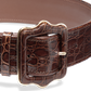 Vienna Waist Belt in Espresso Croc Embossed Calf