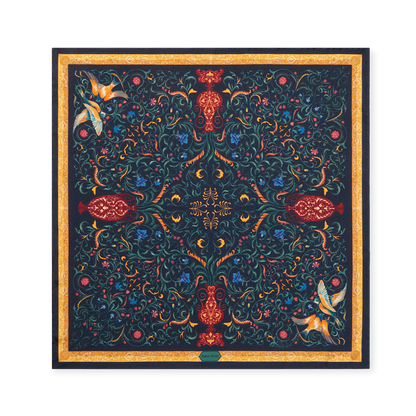 A 45mm silk scarf in a hand-painted print, inspired by the ornate ceiling of the Vienna State Opera.
