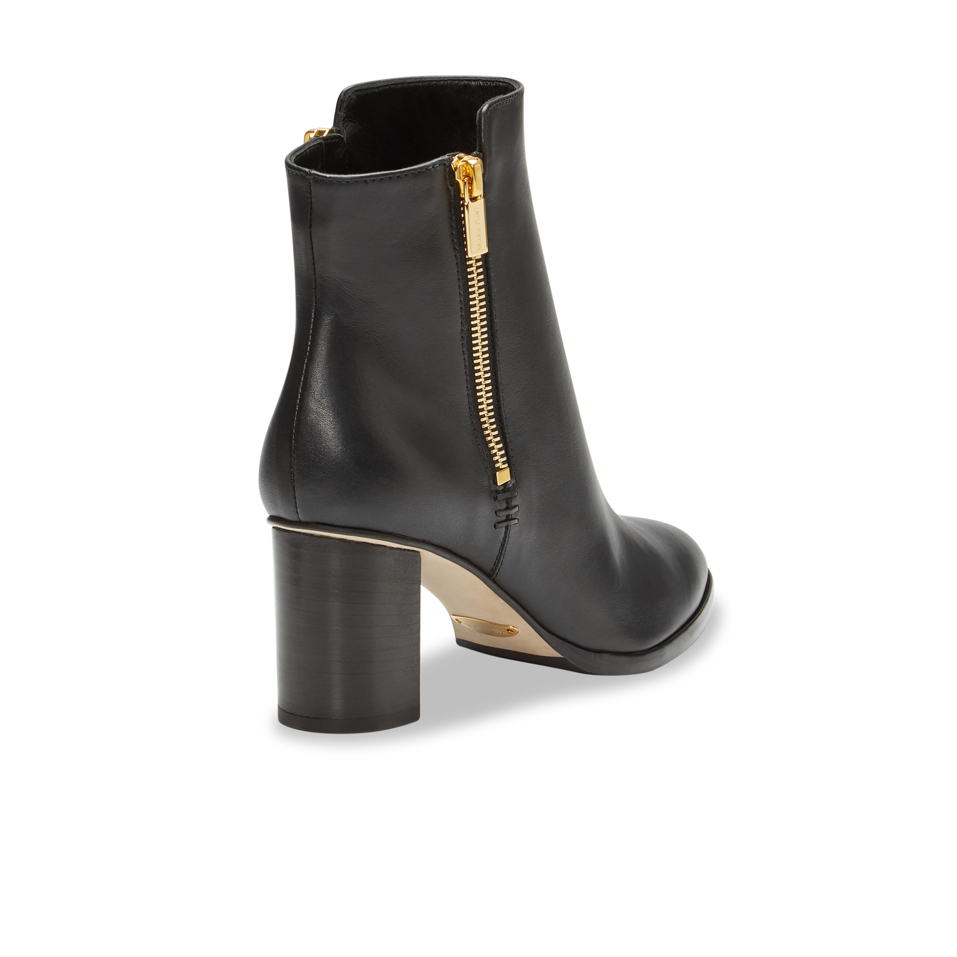Black booties sales with gold zipper