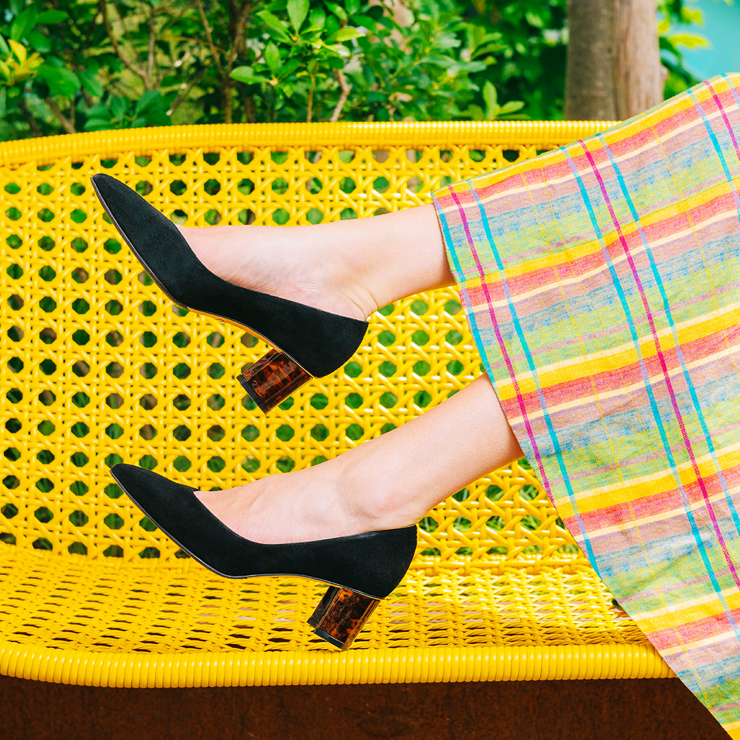 Sarah Flint Perfect Emma Heels in Black Suede | Luxury Heels for Women | Handcrafted Designer Shoes Made in Italy